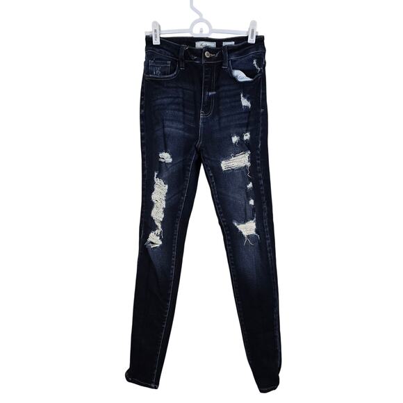 Women's KanCan Signature Destructed Ultra High Rise Ankle Skinny Jeans | Size 25 - Picture 1 of 10